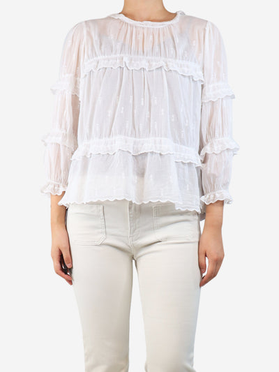 Isabel marant Etoile White sheer embroidered blouse - size UK 8 Tops Isabel marant Etoile 