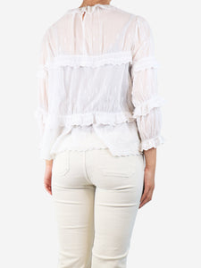 Isabel marant Etoile Isabel marant Etoile White sheer embroidered blouse - size UK 8