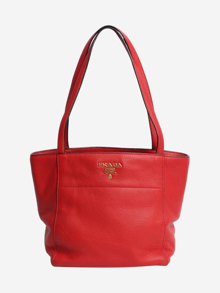 Red leather top handle bag product image