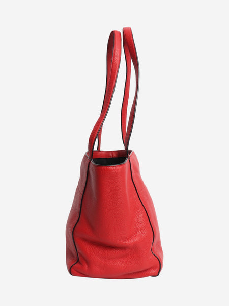 Red leather top handle bag alternate image