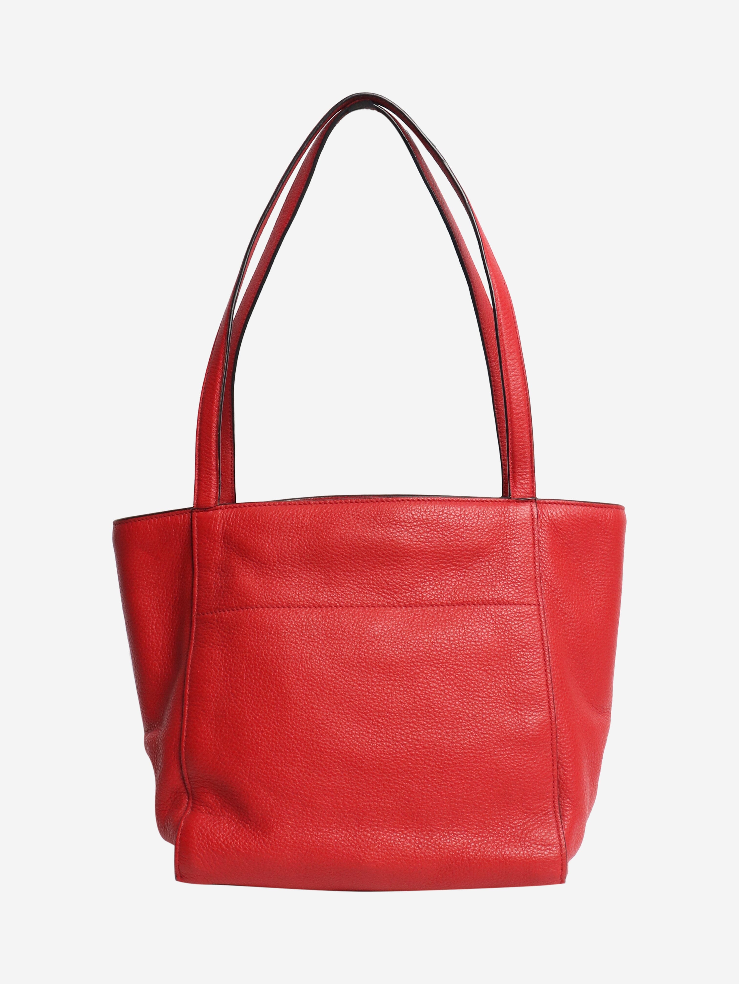 Red leather top handle bag Top Handle Bags Prada 