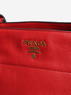 Red leather top handle bag Top Handle Bags Prada 