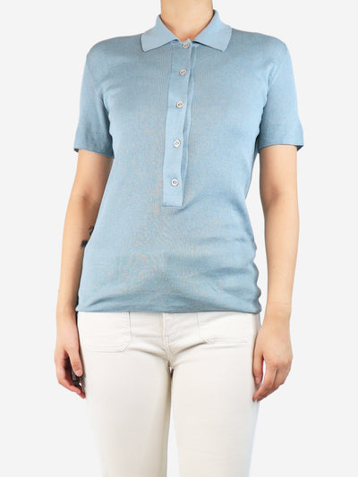 Light blue polo knit top - size L Tops Hermes 