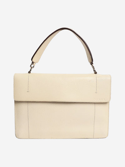Cream leather top handle bag Shoulder bags Prada 
