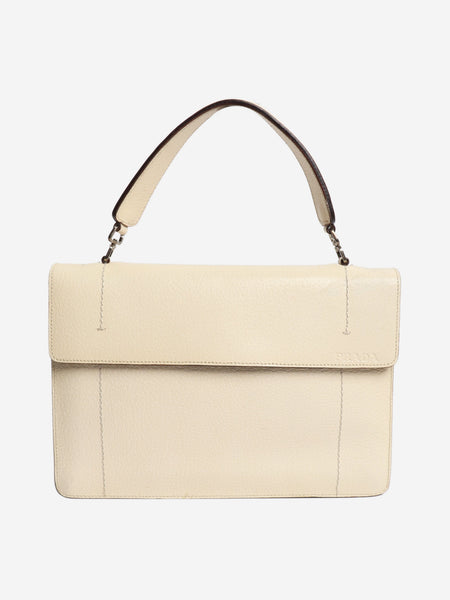 Cream leather top handle bag product image