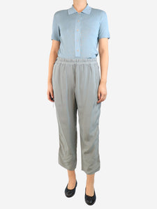 Acne Studios Grey elasticated sateen trousers - size UK 12