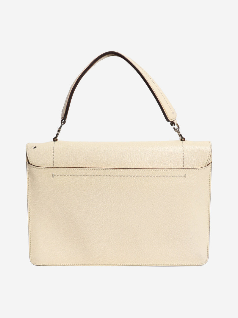 Cream leather top handle bag Shoulder bags Prada 