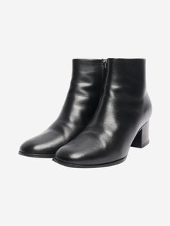 Black leather ankle boots - size EU 38 (UK 5) Boots Chanel 