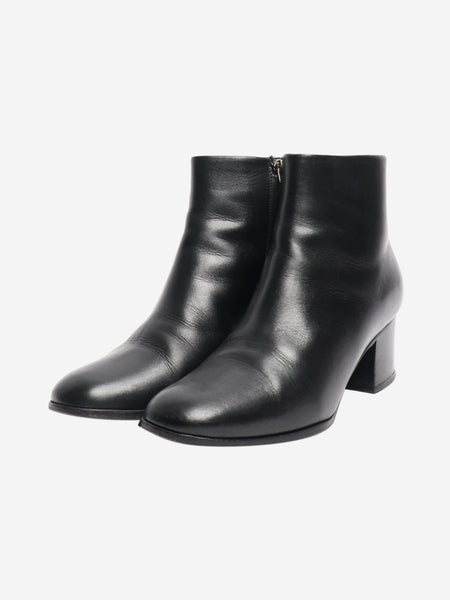 Black leather ankle boots - size EU 38 (UK 5) alternate image