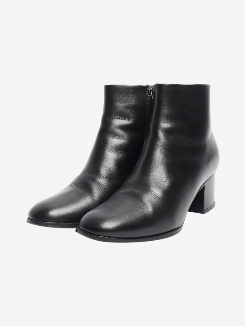 Black leather ankle boots - size EU 38 (UK 5) Boots Chanel 