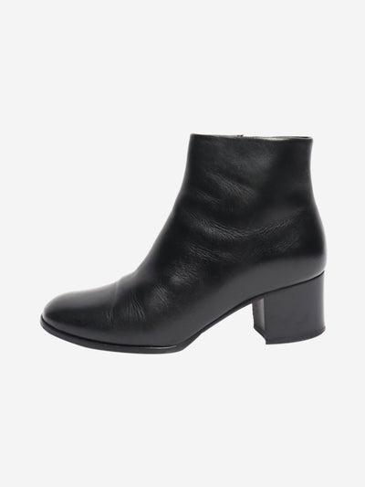 Black leather ankle boots - size EU 38 (UK 5) Boots Chanel 