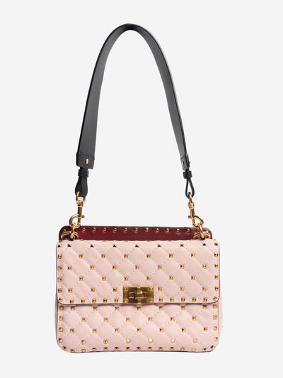 Baby pink quilted leather rockstud cross-body bag Cross-body Bags Valentino 