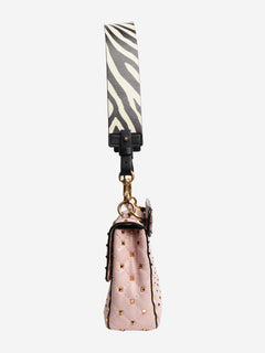 Baby pink quilted leather rockstud cross-body bag Cross-body Bags Valentino 