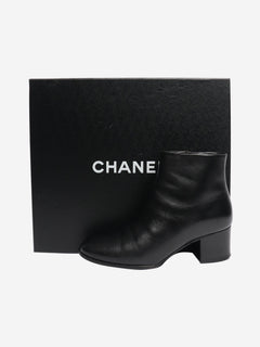 Black leather ankle boots - size EU 38 (UK 5) Boots Chanel 