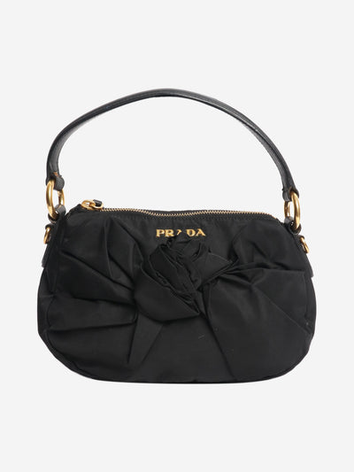 Black nylon knot-front mini handbag Top Handle Bags Prada 