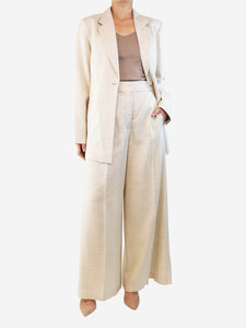 Joseph Neutral linen-blend suit set - size UK 10