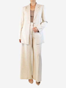 Joseph Neutral linen-blend suit set - size UK 10