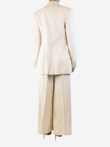 Joseph Neutral linen-blend suit set - size UK 10