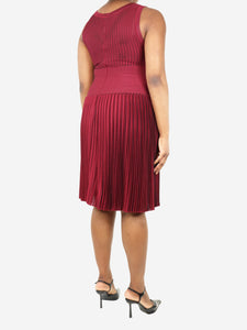 Alaia Burgundy ribbed tank dress - size UK 16