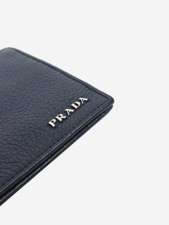 Navy grained leather money clip wallet Wallets, Purses & Small Leather Goods Prada 