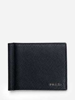 Navy grained leather money clip wallet Wallets, Purses & Small Leather Goods Prada 