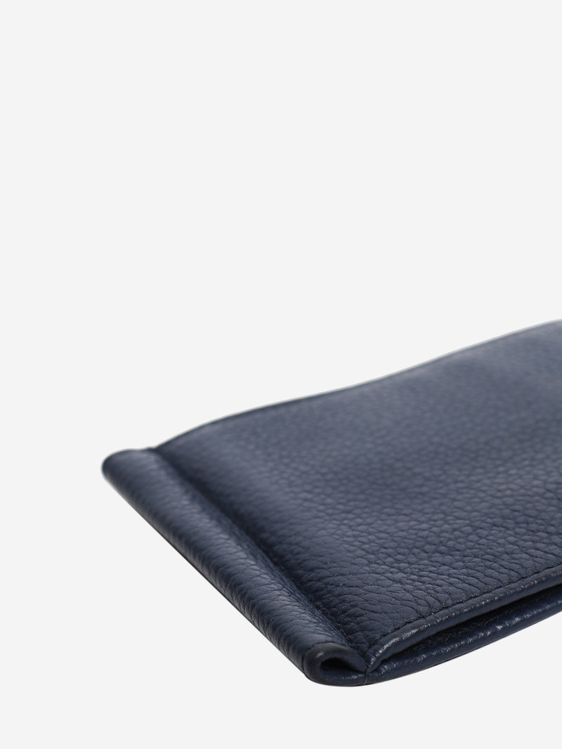 Navy grained leather money clip wallet Wallets, Purses & Small Leather Goods Prada 