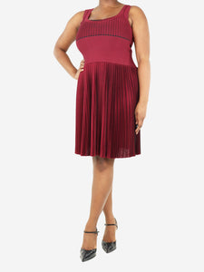 Alaia Burgundy ribbed tank dress - size UK 16