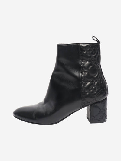 Black leather monogram ankle boots - size EU 38 (UK 5) Boots Louis Vuitton 