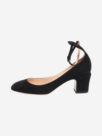 Black suede heeled mary jane heels - size EU 39.5 (UK 6.5) Shoes Valentino 