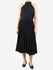 Gucci Black pleated midi skirt - size UK 8