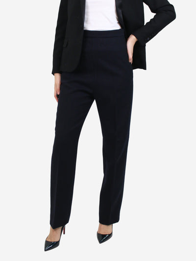Blue high-rise cut wool tailored trousers - size UK 8 Trousers Celine 