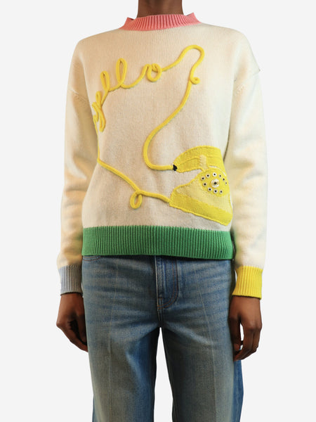 Cream banana phone jumper - size XS product image