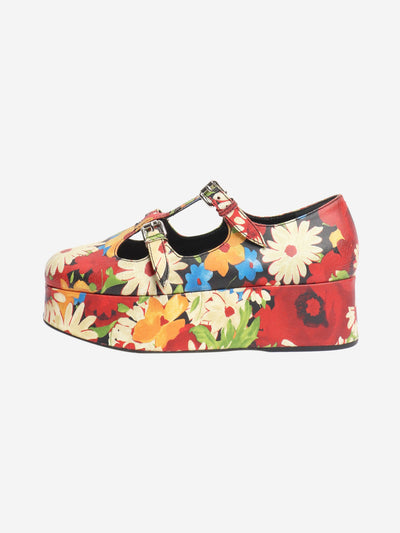 Red floral platform mary-janes - size EU 37 Flat Shoes Miu Miu 