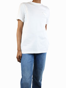 Prada White lace-back t-shirt - size UK 10