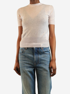 Pink short-sleeved cashmere top - size XS Tops Joseph 