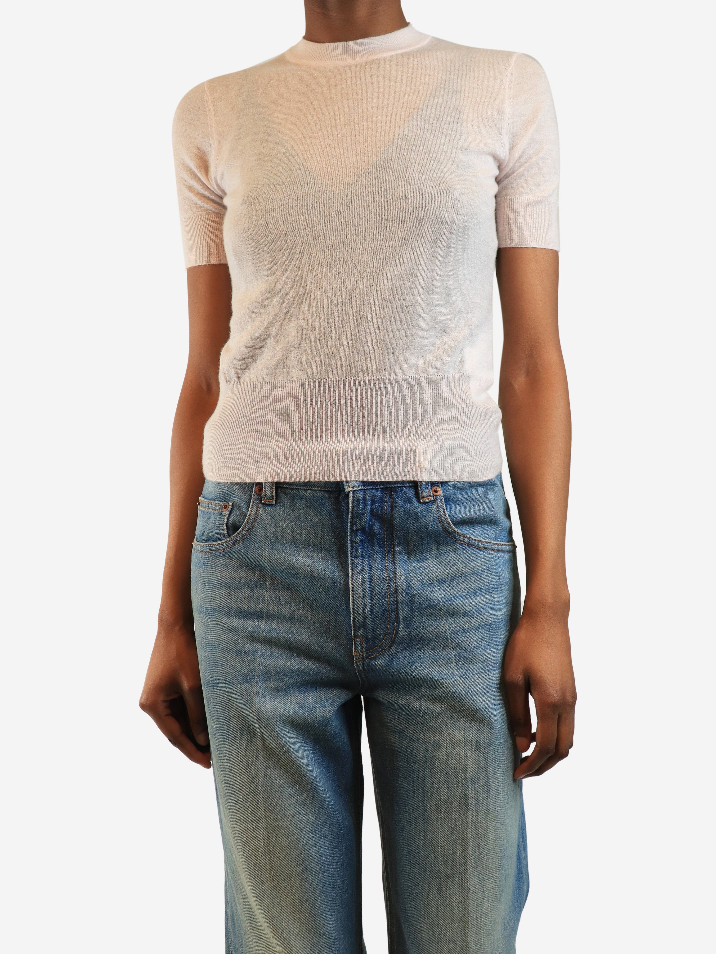 Pink short-sleeved cashmere top - size XS Tops Joseph 