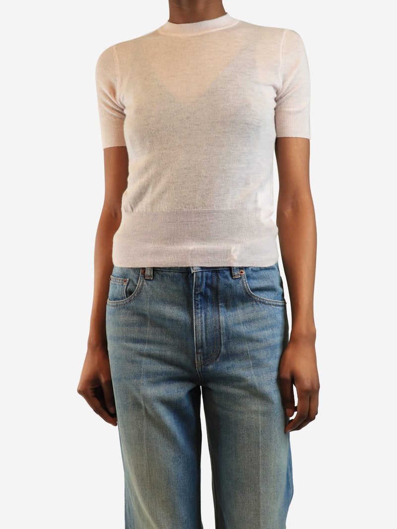 Pink short-sleeved cashmere top - size XS Tops Joseph 