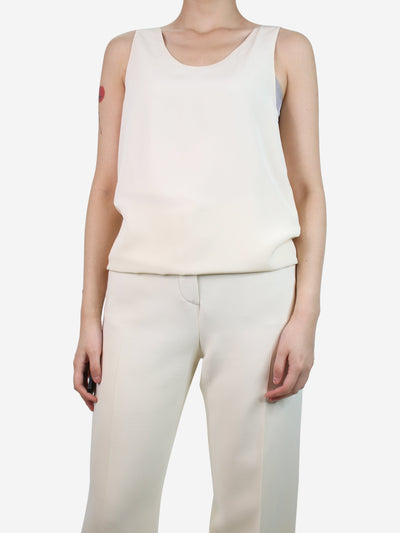 Cream silk round-neck vest - size UK 10 Tops Chloe 