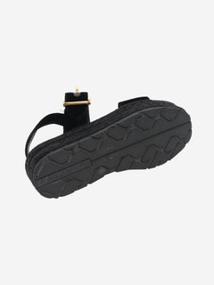 Black velvet platform sandals - size EU 37.5 Flat Sandals Prada 