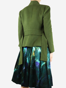 Valentino Boutique Green belted wool jacket - size UK 10