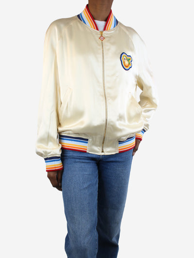 Cream satin patch souvenir jacket - size M Coats & Jackets Casablanca 