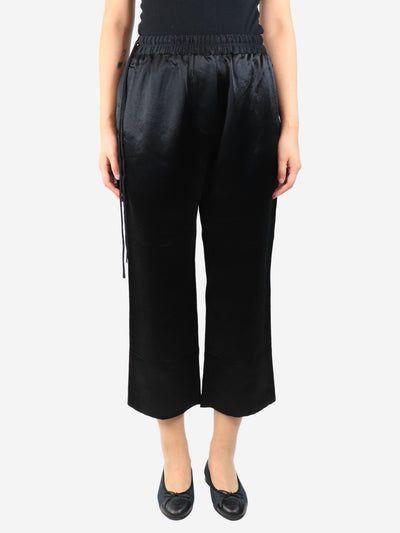 Black satin cropped trousers - size UK 12 Trousers Acne Studios 