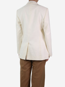 Chloe Cream linen and silk-blend blazer - size UK 10