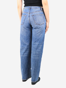 Alexander Wang Blue asymmetrical waistband lace jeans - size UK 8