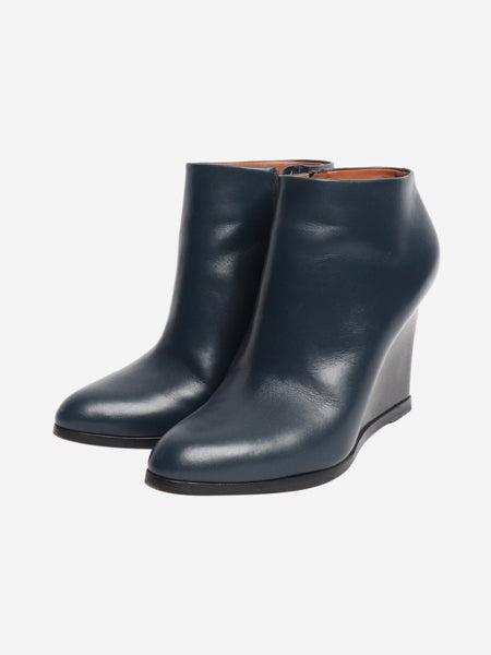 Navy wedged ankle boots - size EU 37.5 alternate image