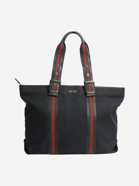 Black GG canvas belted handle bag product image