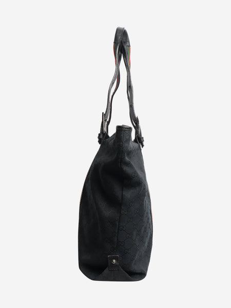Black GG canvas belted handle bag alternate image