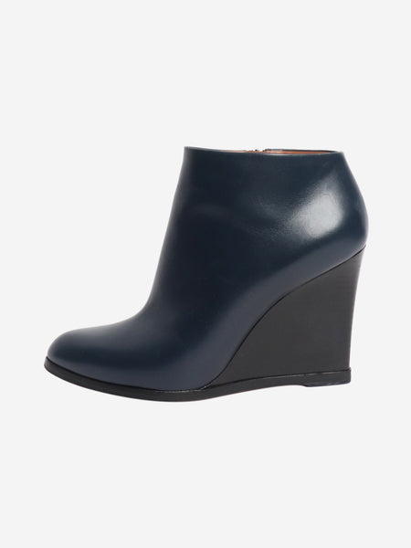 Navy wedged ankle boots - size EU 37.5 product image