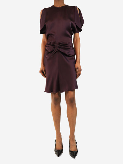 Purple gathered front mini dress - size UK 8 Dresses Victoria Beckham 