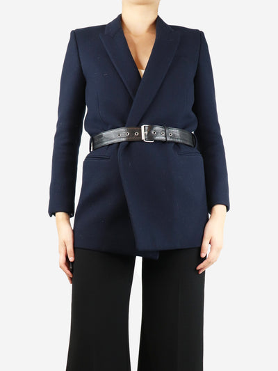 Navy blue belted wool jacket - size UK 8 Coats & Jackets Saint Laurent 